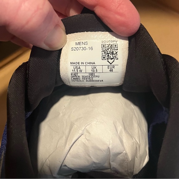 Mens Saucony Ride 15 Athletic Shoes Size 11.5 Wide Blue - Picture 7 of 10